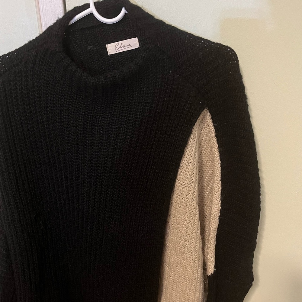 Chic Black and Cream Sweater